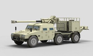 PLA SH5 105mm Wheeled self-propelled howitzer 3D model