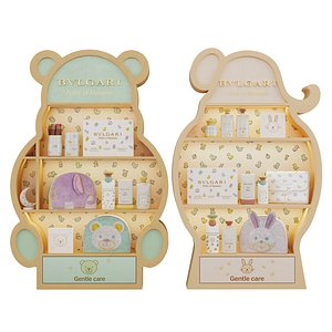 3D Childrens shelves with cosmetics model