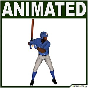3d characters baseball player cg model