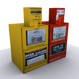 3d newspaper vending machines newsstand