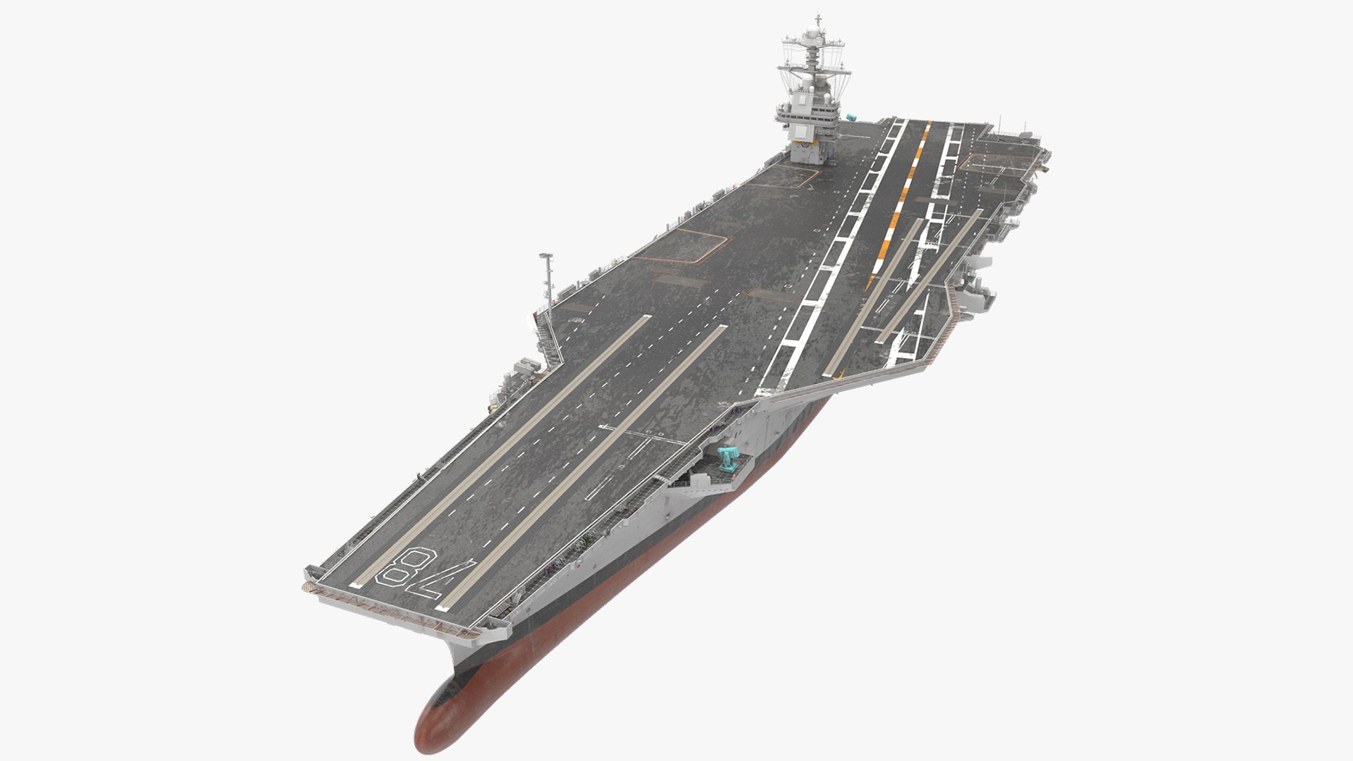 Naval Aircraft Carrier USS Gerald Ford Rigged for Cinema 4D 3D model for vehicle visualization, games, animation, transport scenes, and automotive rendering