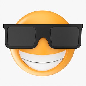 3D Emoji 073 Laughing with glasses model