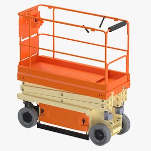 3D model Scissor Lift Lowered Clean And Dirty