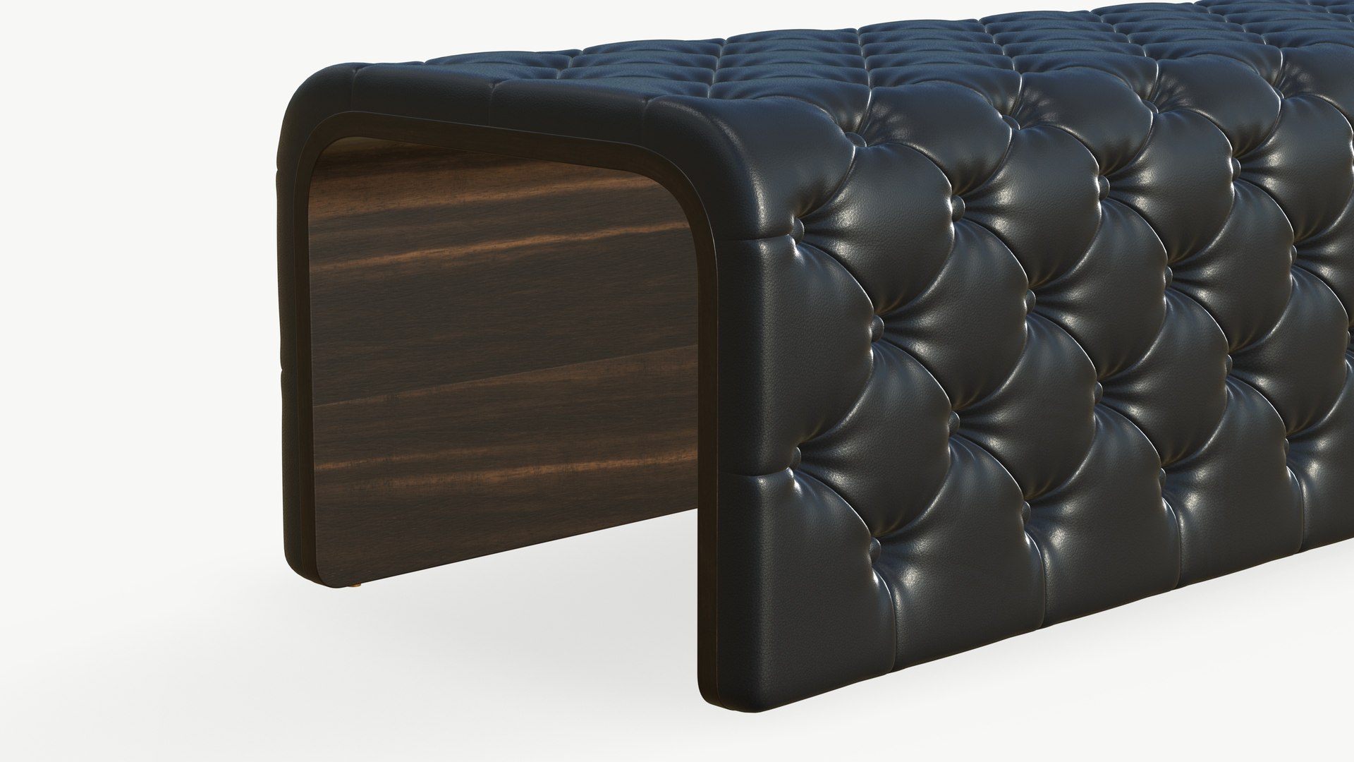 Leather Sofa Chesterfield Realistic Black 3D Model - TurboSquid 2073599