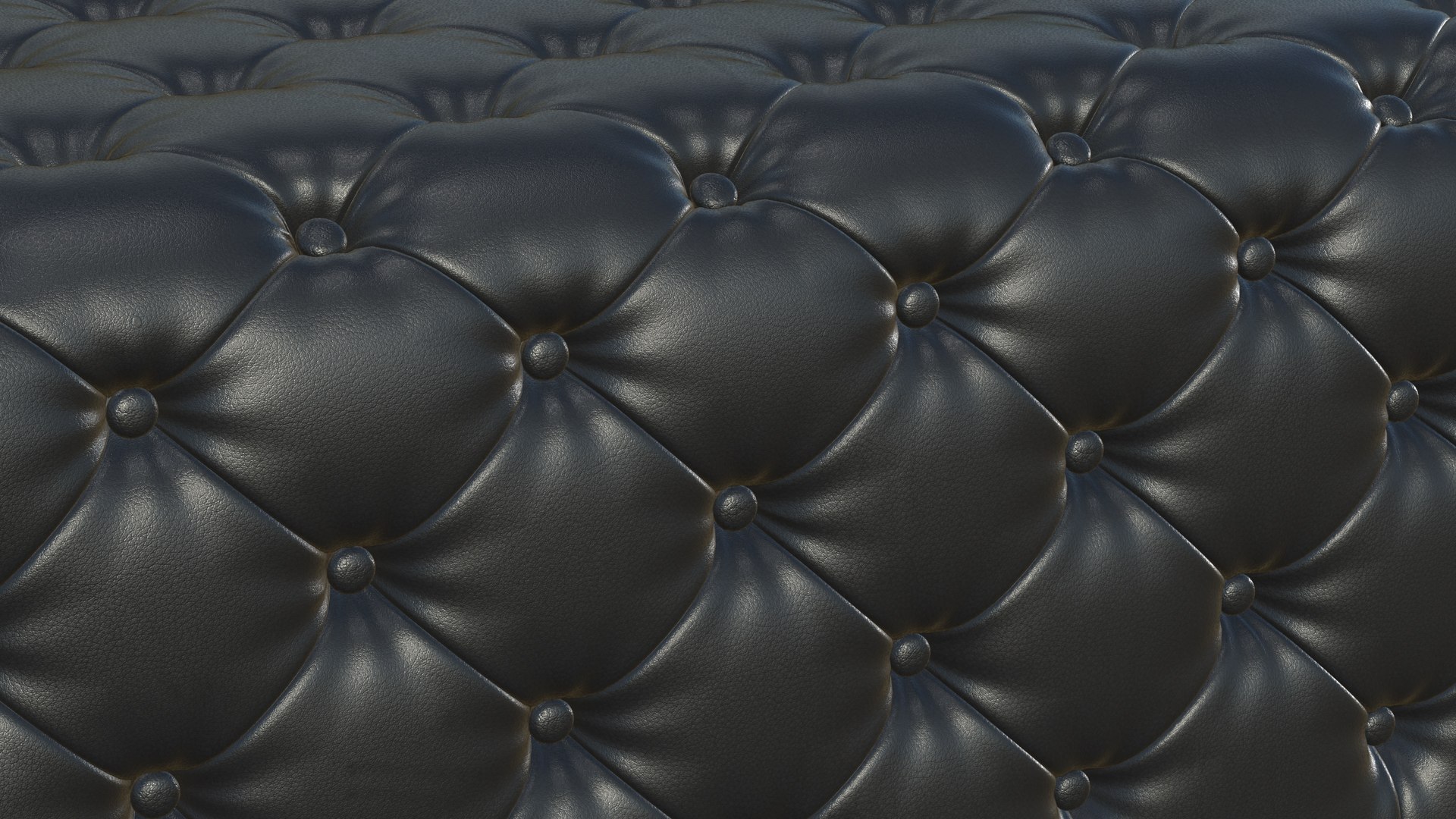 Leather Sofa Chesterfield Realistic Black 3D Model - TurboSquid 2073599