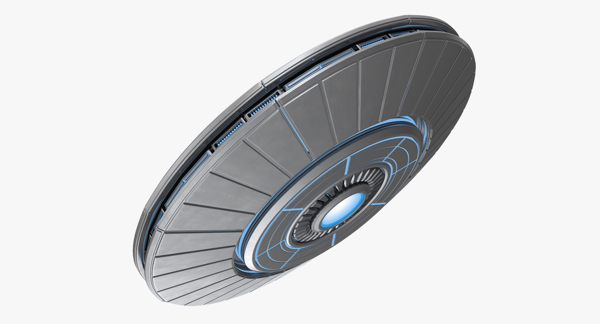 UFO Flying Saucer Rigged 3D model preview