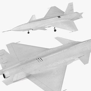 3D Futuristic Air Combat Drone White