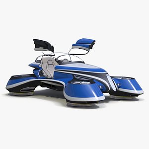 3D Hover Car Concept by Lazzarini Blue Rigged model