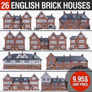 English Brick Houses Collection - 26 Pack(2) 3D model