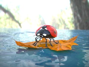 cartoony lady bird 3D model