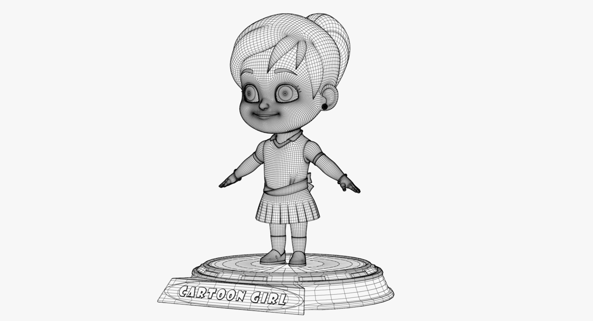 3d Girl Cartoon Model Turbosquid 1223132