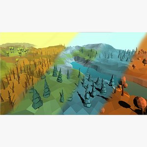 3D LowPoly Trees - 100 Pack
