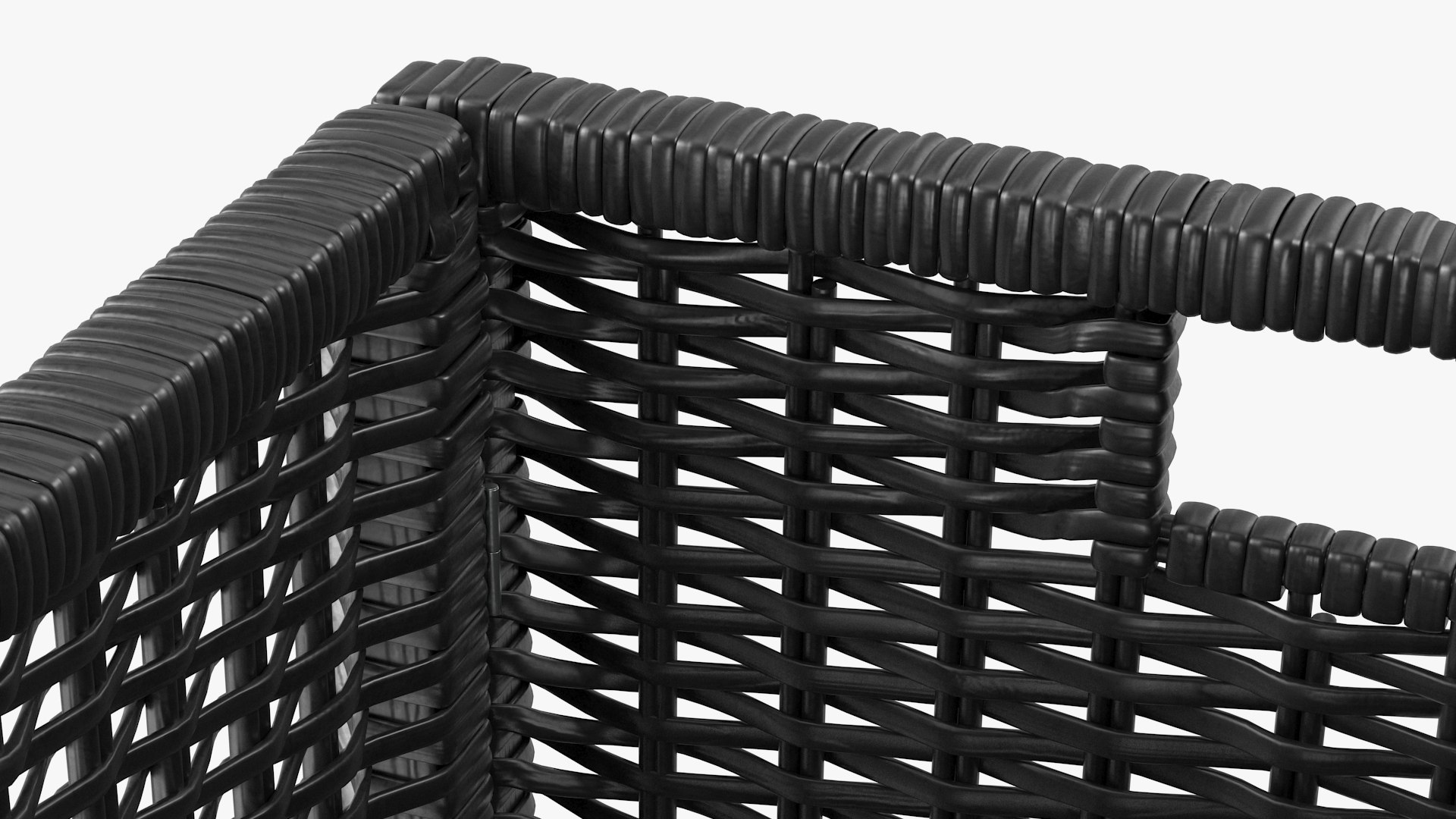 Rattan Storage Basket Black 3D model TurboSquid 1853426