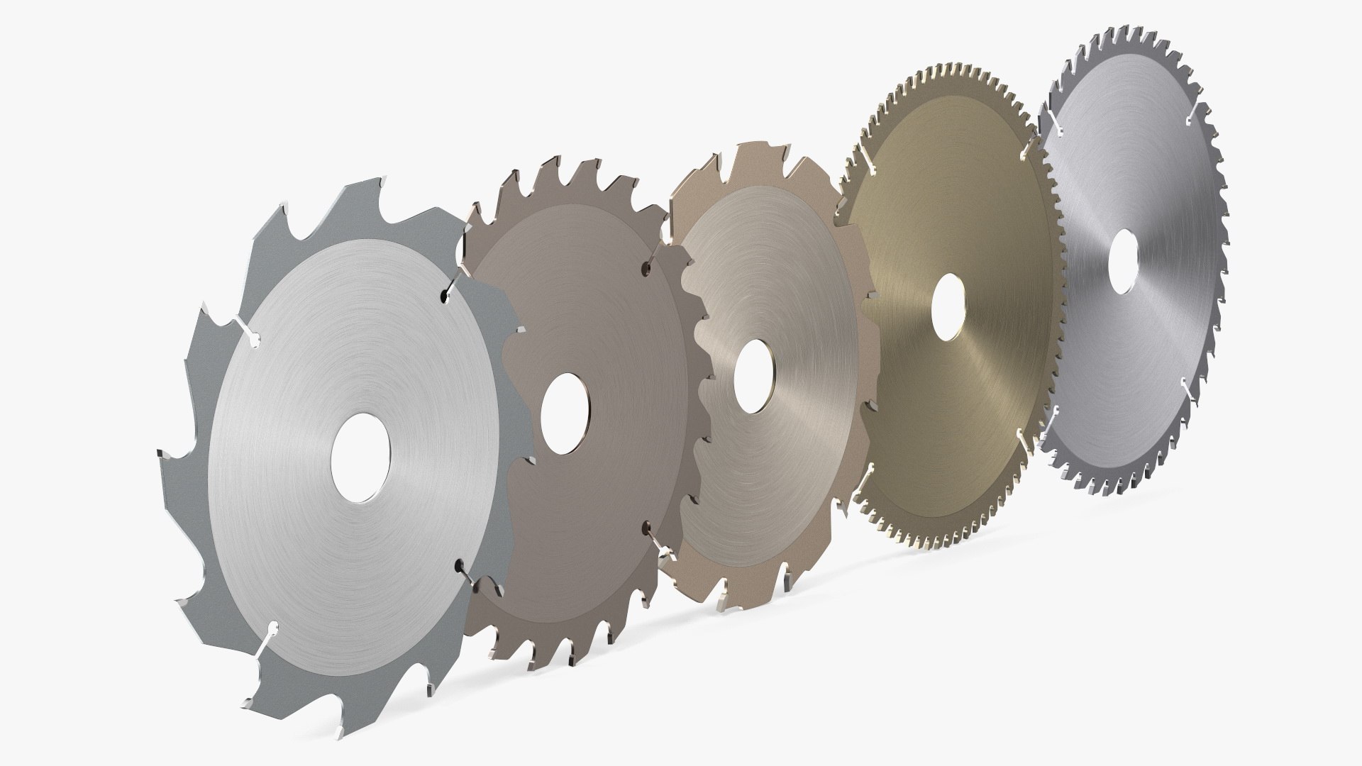 Set of Circular Saw Blades 3D model preview