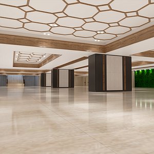 Entrance hall of building model