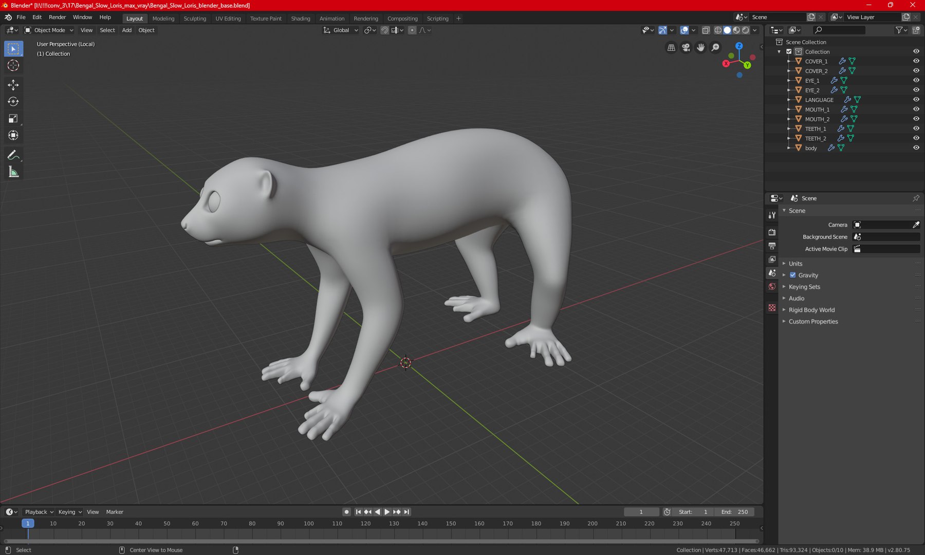 Bengal Slow Loris model https://p.turbosquid.com/ts-thumb/24/rVg0mn/uT/bengalslowloris3dmodel024/jpg/1698160835/1920x1080/fit_q87/f71b1b8bc350784a797adfb69ad33a3d71c599d1/bengalslowloris3dmodel024.jpg
