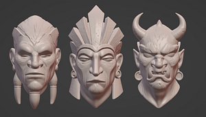 Fantasy Tribal Bust Collection 3 in 1 Bundle