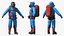 3D Fully Equipped High Altitude Climber Blue