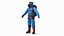 3D Fully Equipped High Altitude Climber Blue