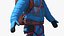 3D Fully Equipped High Altitude Climber Blue