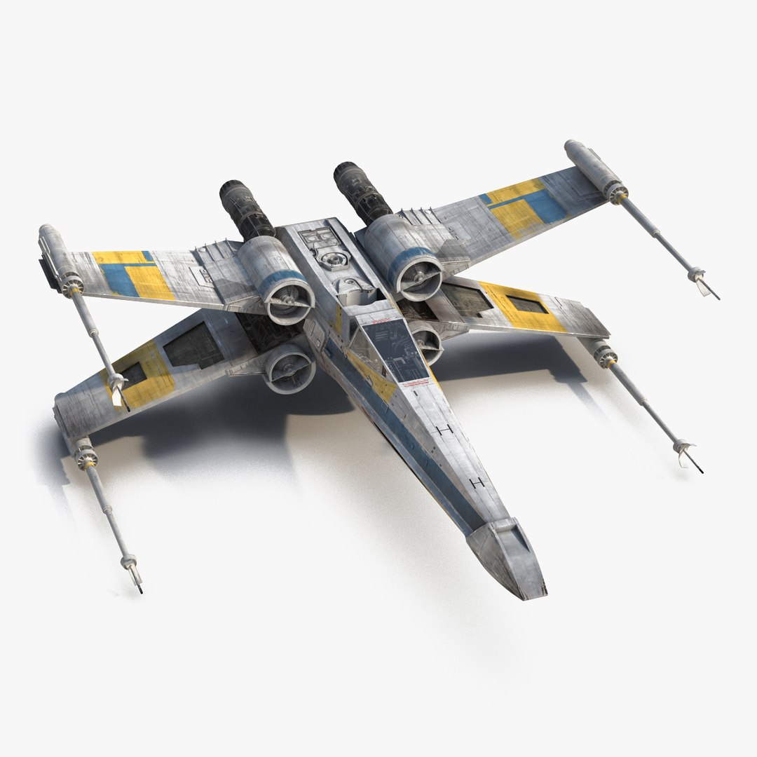 Star Wars X-Wing Starfighter Blue 3D Model 3D model preview