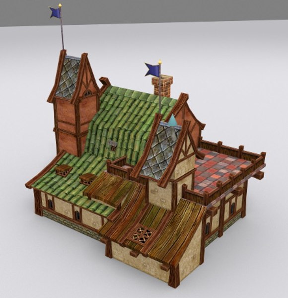 3d max medieval fantasy country house