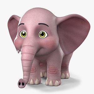 stylized cartoon elephant 3D model