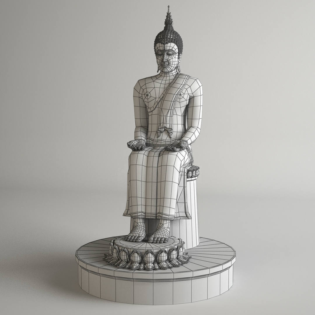 thai buddha 2 3d model