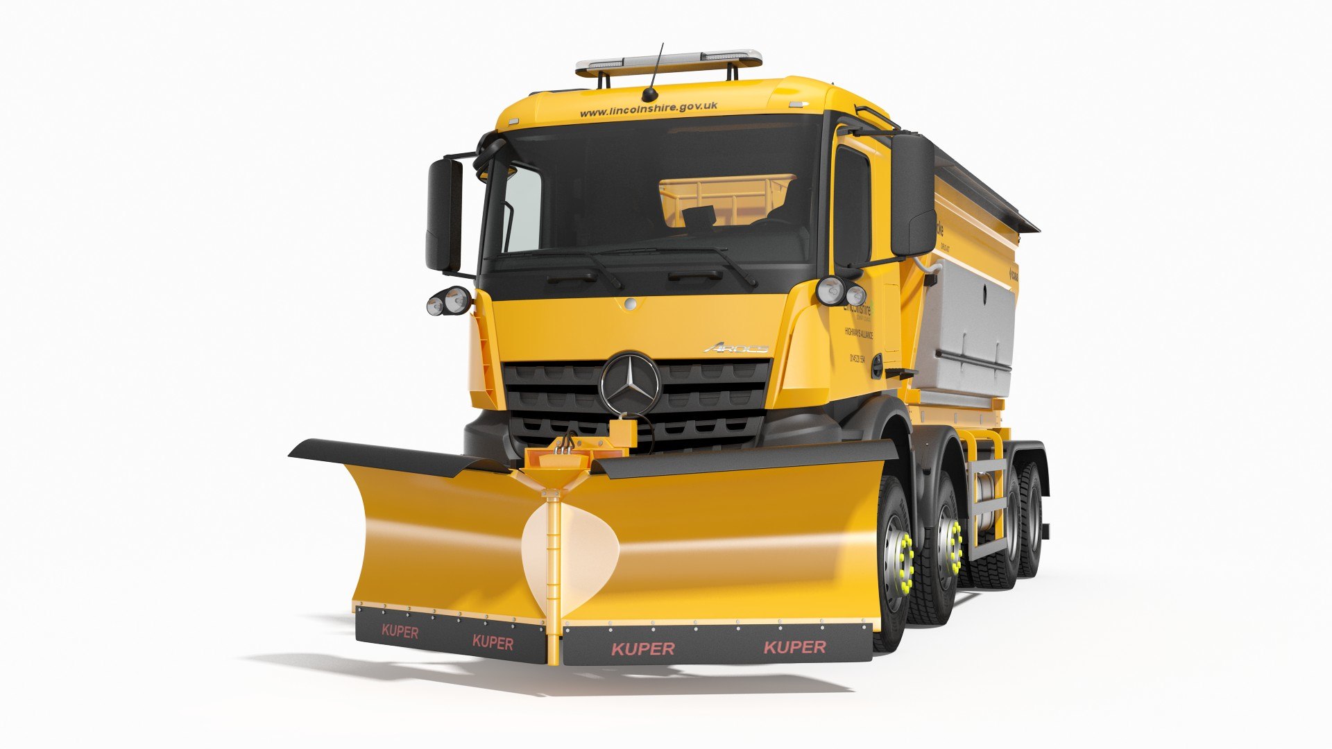 Mercedes Benz 8x6 Arocs Gritter Truck 3D model preview