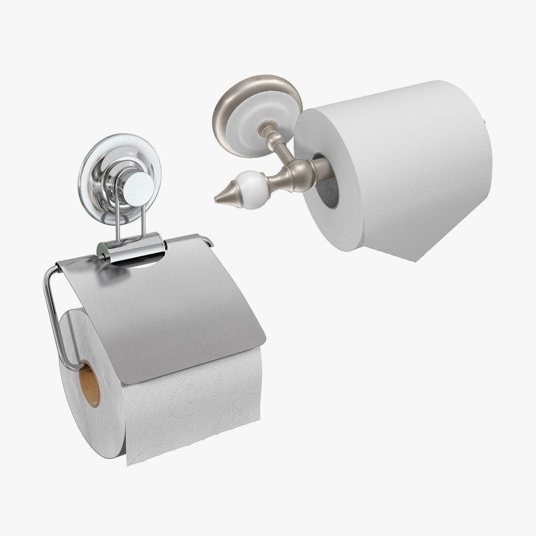 Toilet Paper Holders with Paper Collection 3D model preview