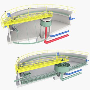 Water Treatment Plants Cross Section v8 3D model