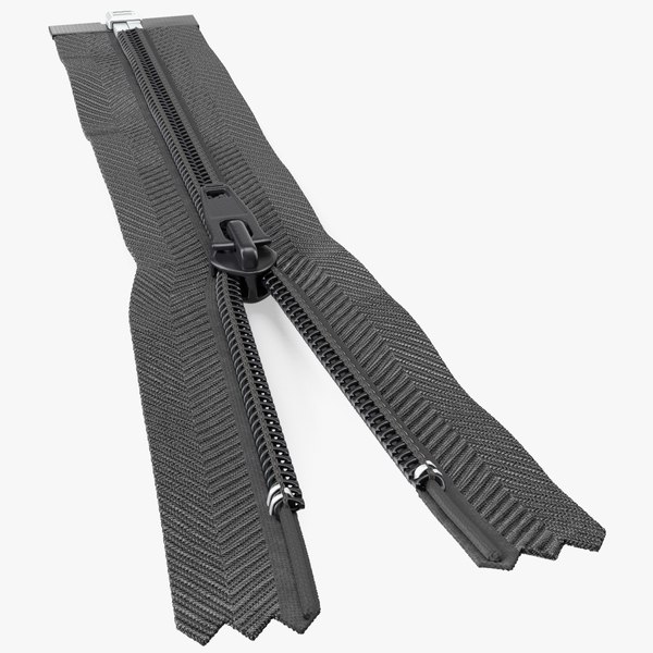 Concealed Zipper with Slider Black 3D model - TurboSquid 1832876