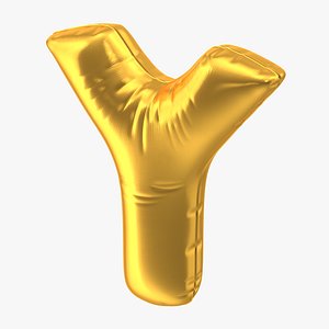3D foil balloon letter y model
