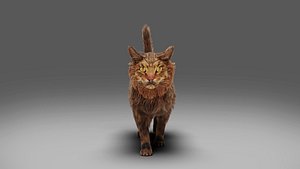 3D Fur Cat Grey NO Rigged model