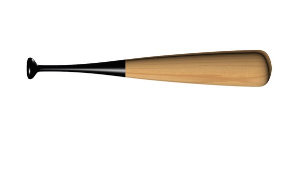 wooden baseball bat 3D