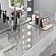 Schminkspiegel und Set aus grauem Samt