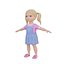 Cartoon girl child blonde