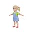 Cartoon girl child blonde