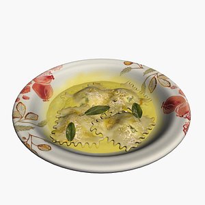 Ravioli burro e salvia 3D model