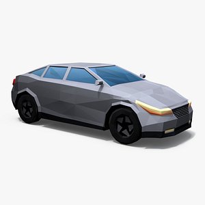 Low Poly Stylized Model Car Sedan