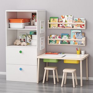 3D IKEA children art and study place model