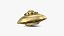 3D Space Ship Symbol Gold