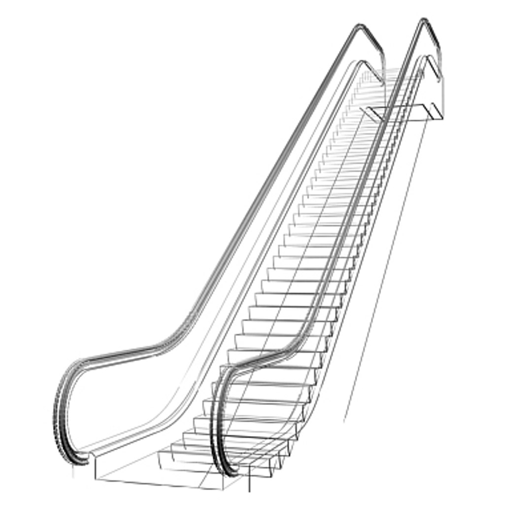 Escalator Walkway 3d Model