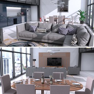 Loft Interior- Modern Apartment 3D