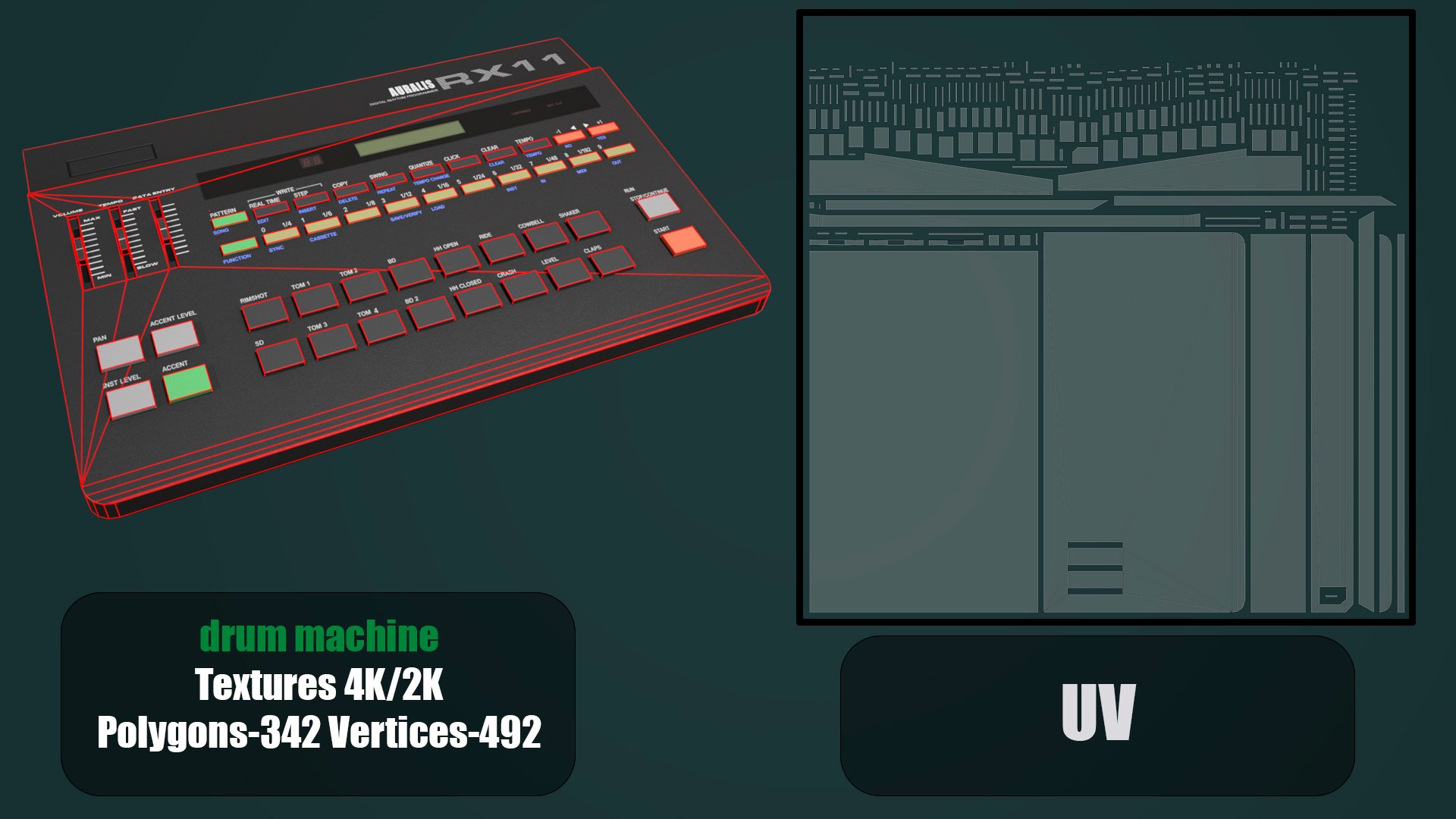 3D drum machine model https://p.turbosquid.com/ts-thumb/25/qU9Bj3/To/uv/jpg/1788343664/1920x1080/fit_q87/6163e401cde3c62a7e496060a3ab9c303c26101d/uv.jpg