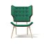 Sedia in legno con seduta verde modello 3D