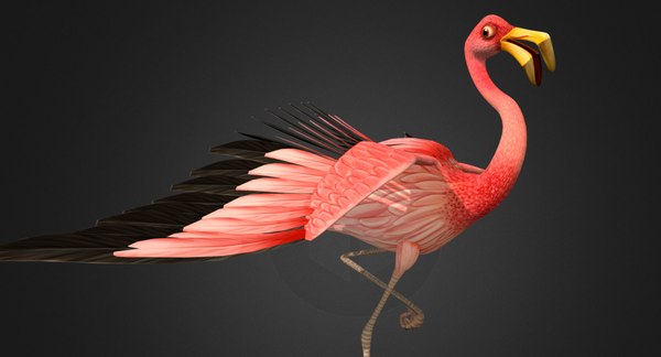 3D flamingo stylized