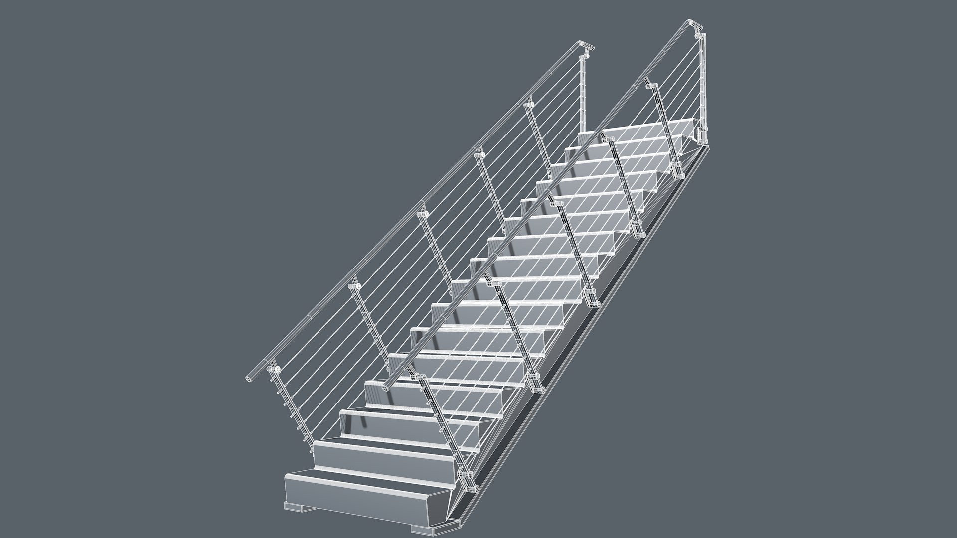 3D steel stairs model - TurboSquid 1587717