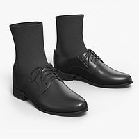 Mens Classic Derby Shoes with Socks Black