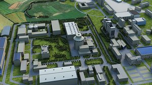 3D Land-Based Nuclear Power Plant  Onshore Nuclear Facility Complex